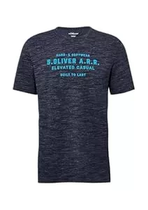 s.Oliver T-Shirts Meliertes T-Shirt mit Logo-Schriftzug