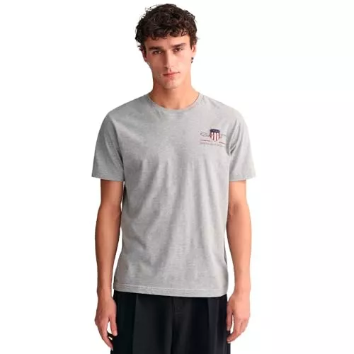 GANT T-Shirts GANT Herren Normales Archive Shield T-Shirt, Evening Blue