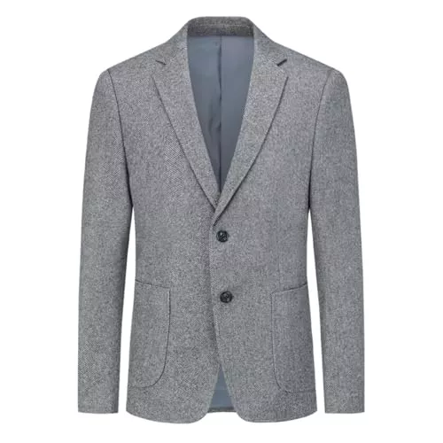 Allthemen Blazer Allthemen Herren Blazer Tweed Winter Sakko Regular Fit Streifen Anzugjacke Sportlich 2 Knöpfe