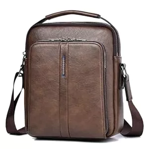 GZQFUOU Taschen & Rucksäcke GZQFUOU Umhängetasche Herren Schultertasche Herrentasche Klein Vintage PU Leder Crossbody Herren Tasche Umhängen Handtasche Männer für Arbeit, Schule, Alltag