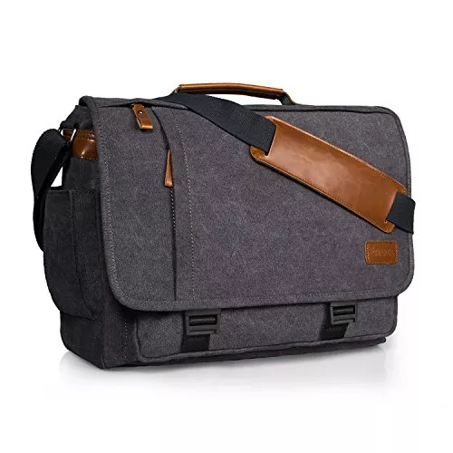 ESTARER Taschen & Rucksäcke ESTARER Laptoptasche Umhängetasche Herren Canvas für Arbeit Uni Grau