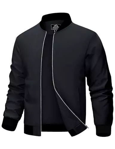 MAGCOMSEN Jacken MAGCOMSEN Herren Leicht Bomberjacke Dünne Blouson Jacke Freizeit Sommer Übergangsjacke Lässig Sportlich Fliegerjacke mit Multi Taschen