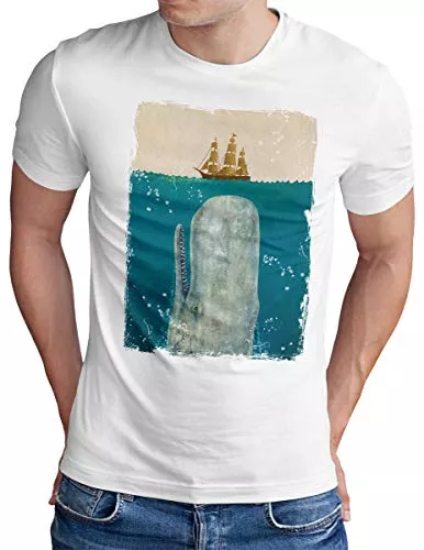OM3 T-Shirts OM3® Whale Attack T-Shirt - Herren - Sea Sailor Shark Parody - S - 5XL
