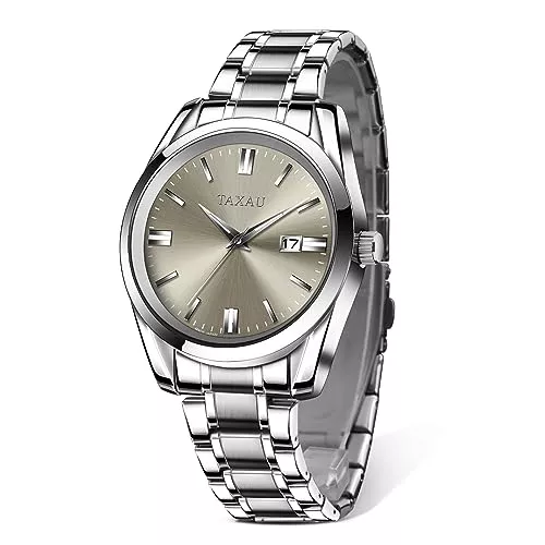 Taxau Uhren Taxau Wasserdicht Edelstahl Kleid Luxus Business Multifunktion Leuchtend Datum Geschenk Herrenuhr