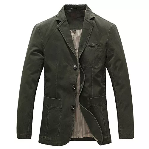 LEOCLOTHO Blazer LEOCLOTHO Herren Sakko Blazer Militär Stil Anzug Jacke Business Freizeit Slim Fit Anzugjacke
