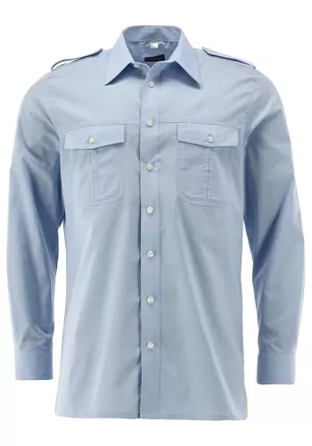 Condor Hemden Condor Herren Langarm Pilotenhemd mit abnehmbaren Schulterklappen Koweo