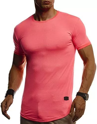 Leif Nelson T-Shirts Leif Nelson Herren Sommer T-Shirt Rundhals Ausschnitt Slim Fit Baumwolle-Anteil Cooles weißes schwarzes Basic Männer T-Shirt Crew Neck Jungen Kurzarmshirt O-Neck Kurzarm Sleeve