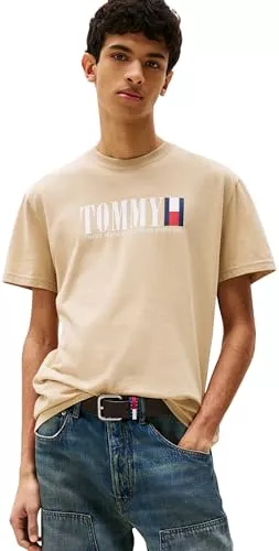 Tommy Jeans T-Shirts Tommy Jeans Herren T-Shirt Kurzarm Flag Tee Regular Fit