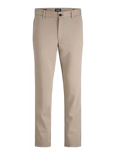 JACK & JONES Hosen JACK & JONES Chino Hose Herren Slim Fit - Chinohose Männer aus Recyceltem Polyester - Klassische Performance Pants Herren Hose mit Stretch, Mid Rise, Umschlag-Saum