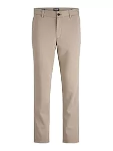 JACK & JONES Hosen JACK & JONES Chino Hose Herren Slim Fit - Chinohose Männer aus Recyceltem Polyester - Klassische Performance Pants Herren Hose mit Stretch, Mid Rise, Umschlag-Saum