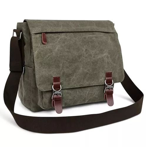DORRISO Taschen & Rucksäcke DORRISO Herren Umhängetasche Mode Schultertasche Leinwand Schultertaschen für 13.3 Zoll Laptop Kuriertasche Casual Reise Männer Kuriertasche Laptoptasche