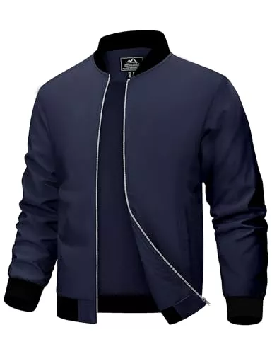 MAGCOMSEN Jacken MAGCOMSEN Herren Leicht Bomberjacke Dünne Blouson Jacke Freizeit Sommer Übergangsjacke Lässig Sportlich Fliegerjacke mit Multi Taschen