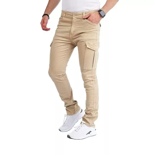 Styleko Jeans Styleko Herren Hosen Cargohose Herren Casual Slim Fit Cargohose aus Baumwolle Outdoorhose männer Chino Hose Freizeithose Jogging treckking Hose Sporthose|6 Taschen 8002