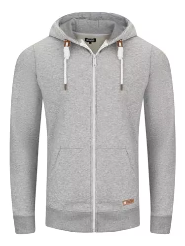 riverso Kapuzenpullover riverso Sweatjacke Herren mit Kapuze Reißverschluss Regular Fit RIVThilo Kapuzenjacke Grau Braun Grün Rot Blau Schwarz Beige S M L XL XXL 3XL 4XL 5XL