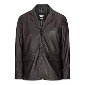 TruClothing.com Blazer TruClothing.com Herren Echtleder Blazer Jacke Mantel 3 Knopf Classic Fit Elegant Casual Vintage