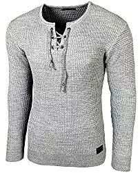 Baxboy Langarmshirts Baxboy Herren Pullover Slim Fit Rundhals Strick-Pullover Rundkragen Moderner Longsleeve in Feinstrick BB-52132