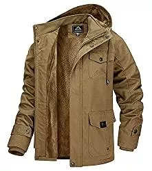 MAGCOMSEN Jacken MAGCOMSEN Herren Warm Gefüttert Jacke Cargo Winterparka Militär Jacke für Herren Outdoorjacke mit Abnehmbarer Kapuze Übergangsjacke Baumwolle Hoodies