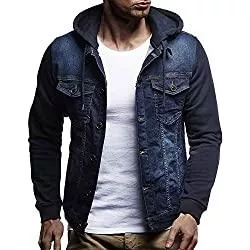 Youthny Jacken Youthny Herren Jeansjacke Jacke Hoodie Strickjacke Kapuzenpullover Vintage Jeans Jacke