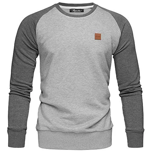REPUBLIX Langarmshirts REPUBLIX Herren Basic College Sweatjacke Pullover Hoodie Sweatshirt R5040