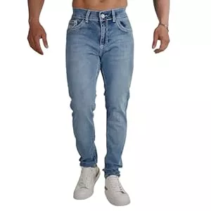 COLAC Jeans COLAC Elegant-Sportliche Herren Designer Jeans Hose Dicke Stepp Nähte Vintage Blau