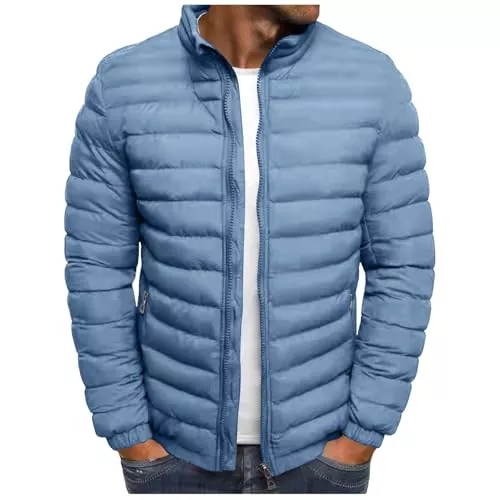 Generic Jacken Steppjacke Herren Winter Daunenjacke Dicke Thermo Jacket Schwergewicht Warmer Winterjacke Langarm Herrenjacke Classic Einfarbige Mantel Fashion Bequeme Thermojacke S-3xl
