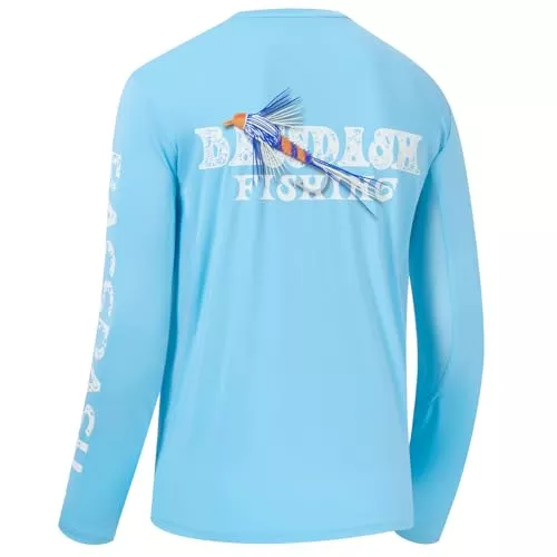 Bassdash Langarmshirts Bassdash Herren UPF 50+ UV Sonnenschutz Langarmshirt Grafik Angel Langarm T-Shirt Feuchtigkeitsableitendem