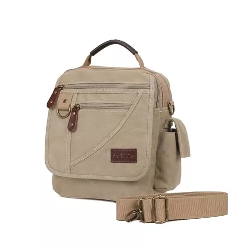 Smrcom Taschen & Rucksäcke Smrcom Herren-Geldbörse, Schultertasche, klein, Canvas, Kuriertasche, seitliche Reisetasche, abnehmbarer Riemen
