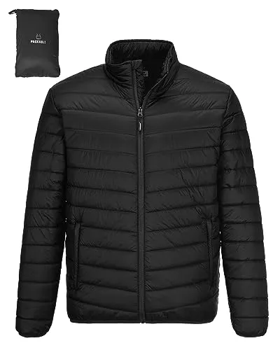 Outdoor Ventures Jacken Outdoor Ventures Herren Steppjacke Packbare Leichte Warme Übergangsjacke Herren Wasserfeste Pufferjacke mit 3 Taschen für Outdoor Casual Wandern