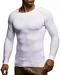 Leif Nelson Pullover & Strickmode LEIF NELSON Herren Strickpullover Basic Rundhals Crew Neck Sweatshirt Langarm Sweater Feinstrick