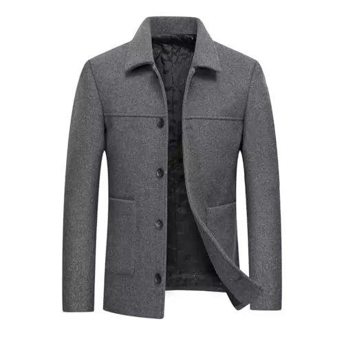 Allthemen Mäntel Allthemen Herren Wintermantel Baumwolle Warm Mantel Männer Slim Fit Kurzmantel Winterjacke Freizeit