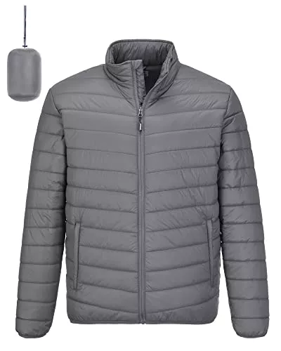 Outdoor Ventures Jacken Outdoor Ventures Herren Steppjacke Packbare Leichte Warme Übergangsjacke Herren Wasserfeste Pufferjacke mit 3 Taschen für Outdoor Casual Wandern