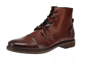 bugatti Stiefel bugatti Herren Eleganter Stiefel aus Leder mit Kappendetail und bequemem Fußbett