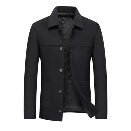 YOUTHUP Mäntel YOUTHUP Mantel Herren Wolle Kurzmantel Regular Fit Winter Wollmantel Kurz Herrenmantel für Business Freizeit