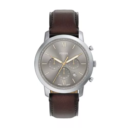 Fossil Uhren Fossil Neutra Uhr für Herren, Quarz-Chronographenwerk mit Lederarmband
