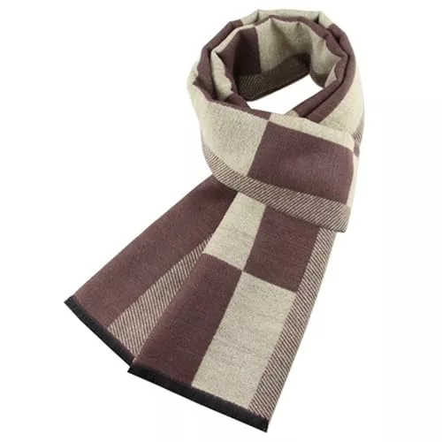 Enwokran Schals & Tücher Enwokran Schal Herren Herbst Winter Elegant Classic Plaid Männer Warmer Weicher Winterschal Komfortabel Casual Business Lange Gestrickter Schal Strickschal 185x33cm