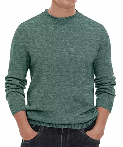 Hisir Pullover & Strickmode Hisir Pullover Herren Strickpullover Rundhals Pulli Männer, Bequem und Weich, Warmer Winter Pullover für Männer, Herren Basic Pullover mit Langen Ärmeln