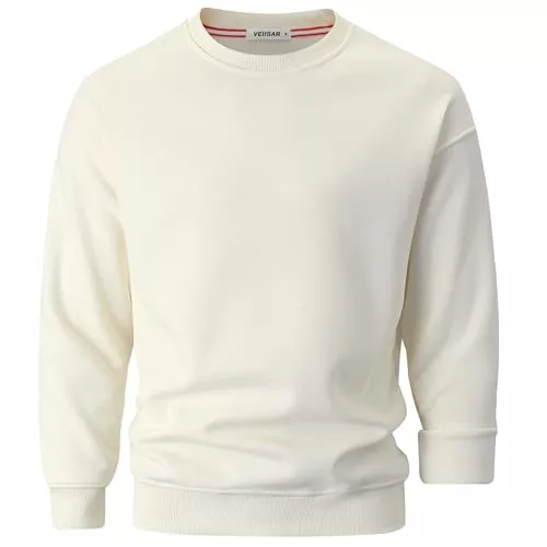 VEIISAR Pullover & Strickmode VEIISAR Herren Heavy Weight Pullover mit Rundhalsausschnitt,410g – Warmes Sweatshirt für Herbst & Winter - Dickes Fleece-Innenfutter