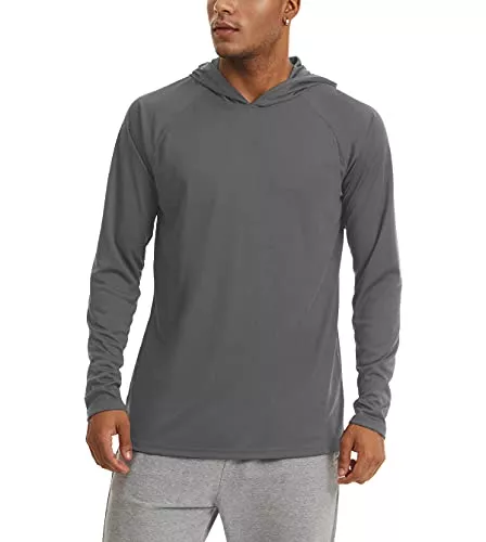 KEFITEVD Kapuzenpullover KEFITEVD Herren UV Shirt UPF 50+ Sonnenschutz Langarmshirt mit Kapuze Daumenloch Schnelltrocknend Funktionsshirt für Angeln Wandern