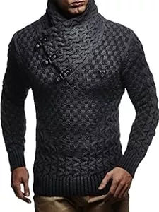Leif Nelson  Leif Nelson Herren Strickpullover mit Schalkragen/Hochwertiger Winterpullover im Regular Fit Schnitt, ideal für Casual und Business-Looks, in vielfältigen Größen und Farben verfügbar