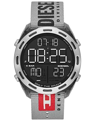 Diesel Uhren Diesel Herren Crusher Digital, 46 mm Gehäusegröße, Nylonuhr
