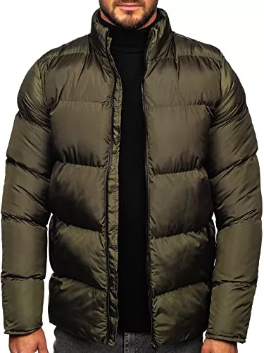 BOLF Jacken BOLF Herren Winterjacke Puffer Wintermantel Daunenjacken Steppjacke Kapuze Winter Übergangsjacke Gefüttert Wärm Reißverschluss Outdoor Casual Style [4D4]