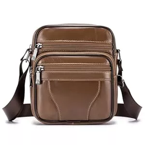 BAGZY Taschen & Rucksäcke BAGZY Herren-Umhängetasche, Echtleder, kleine Umhängetasche, Herren, Umhängetasche, Business-Taschen, Rucksäcke, Travers, Taschen, Handtaschen, Reise