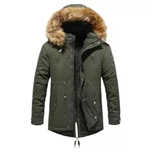 Generisch Jacken Generisch Winddicht Outdoor Winterjacke Lang Herren Fleece Gefütterte Wintermantel Winter Parka Jacke Mit Kapuze Lange Warme Mantel Parka Steppjacke Männer