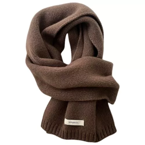 Generisch Schals & Tücher Generisch Winterschal Wollschal Weiche Warm Strickschal - 100% Wolle - Herbst Winter Einfarbig Gestrickter Schal Vielseitiger Kaschmir-Halsschal für Damen Herren, 160 x 20 cm