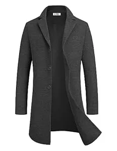 COOFANDY Mäntel COOFANDY Herren Mantel Wintermantel Warm Herrenmantel Reverskragen Business Mantel Trenchcoat Winterjacke mit Taschen