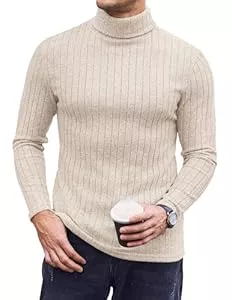 Ekouaer Pullover & Strickmode Ekouaer Rollkragenpullover Herren Thermooberteile Herbst Winter Dünn Rollkragenshirt Slim Fit Warm Langarmshirt Basismodell S-XXL