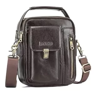 BAIGIO Taschen & Rucksäcke BAIGIO Umhängetasche Herren Leder Schultertasche Vintage Crossbody Bag Messenger Herrentasche zum Umhängen Ledertasche Männer Tasche mit Verstellbarem Gurt für Business Arbeit Reise