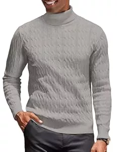 COOFANDY Pullover & Strickmode COOFANDY Rollkragenpullover Herren Zopfmuster Strickpullover Rollkragenpulli Feinstrick Winterpullover Slim Fit Sweater Turtleneck Herren