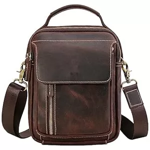 TIDING Taschen & Rucksäcke TIDING Männer Schultertaschen, echtes Leder Crossbody Pack Geldbörse Casual Satchel Seitentasche Kleine Handtaschen