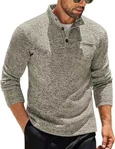 COOFANDY Pullover & Strickmode Coofandy Men's Casual Henley Pullover Sweatshirt Thermal Fleece Slim Fit Sweater